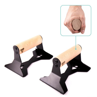 Opdruksteunen Met Ergonomisch Houten Handvat - Pullup & Dip® Opdruksteunen Met Ergonomisch Houten Handvat - Pullup & Dip®