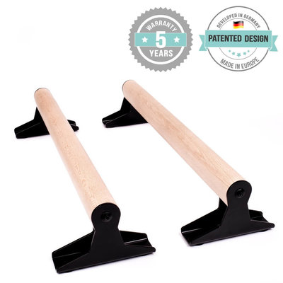 Houten Parallettes Met Ergonomisch Houten Handvat - Laag | Pullup & Dip® Houten Parallettes Met Ergonomisch Houten Handvat - Laag | Pullup & Dip®