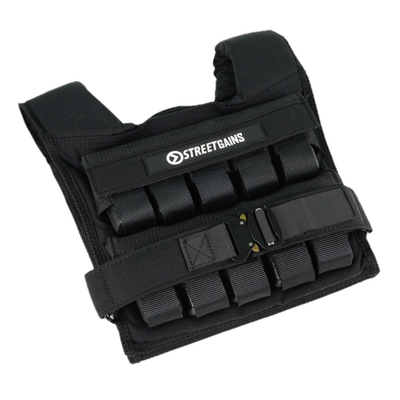 Gilet lesté 20KG Noir – Poids inclus | StreetGains®